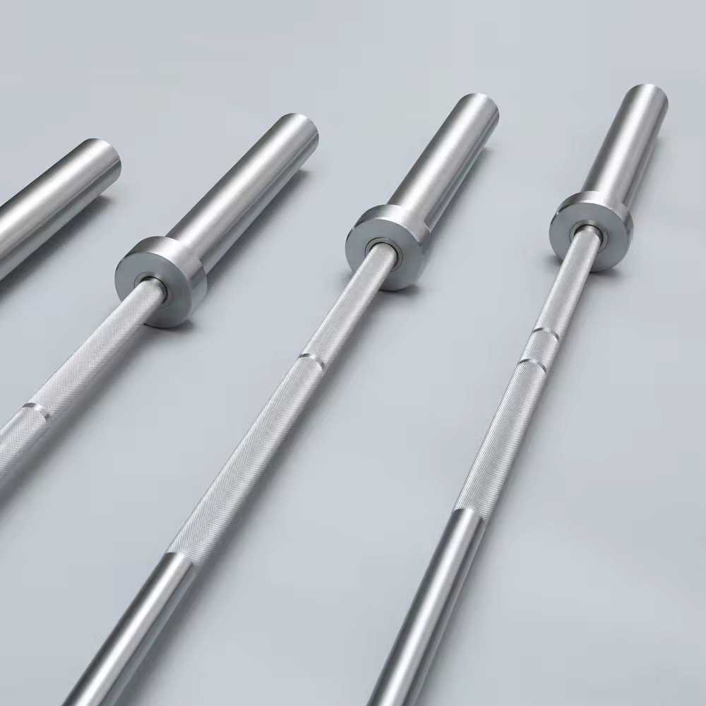 Multitude de barres olympiques chromées.