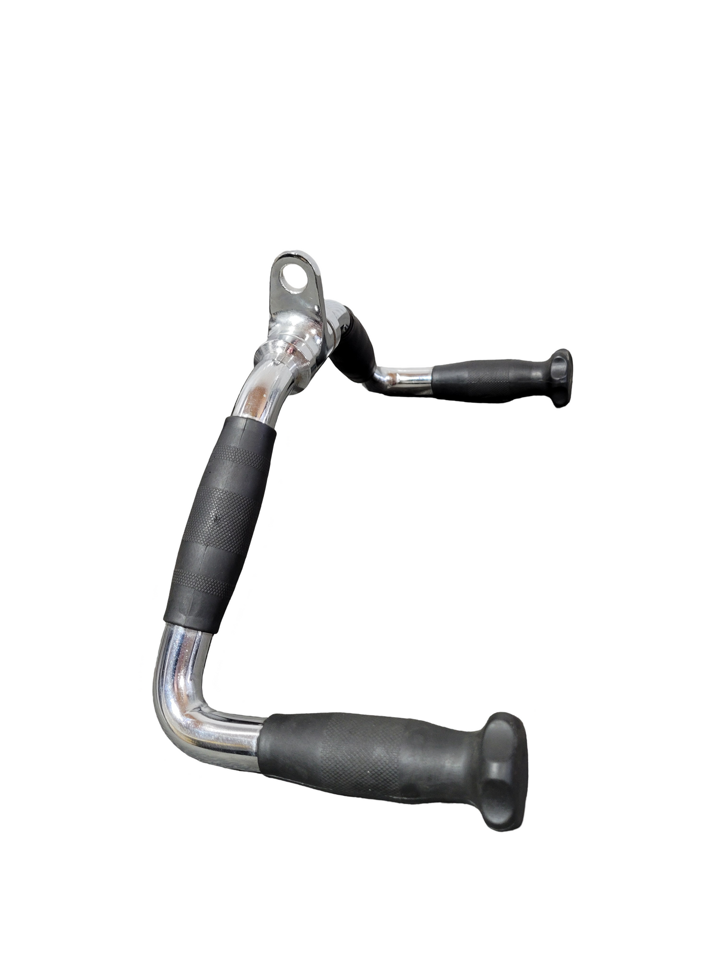 Poignée Multi-Usages de profil démontrant sa forme particulière qui donne accès à d'innombrables variétés d'exercices.