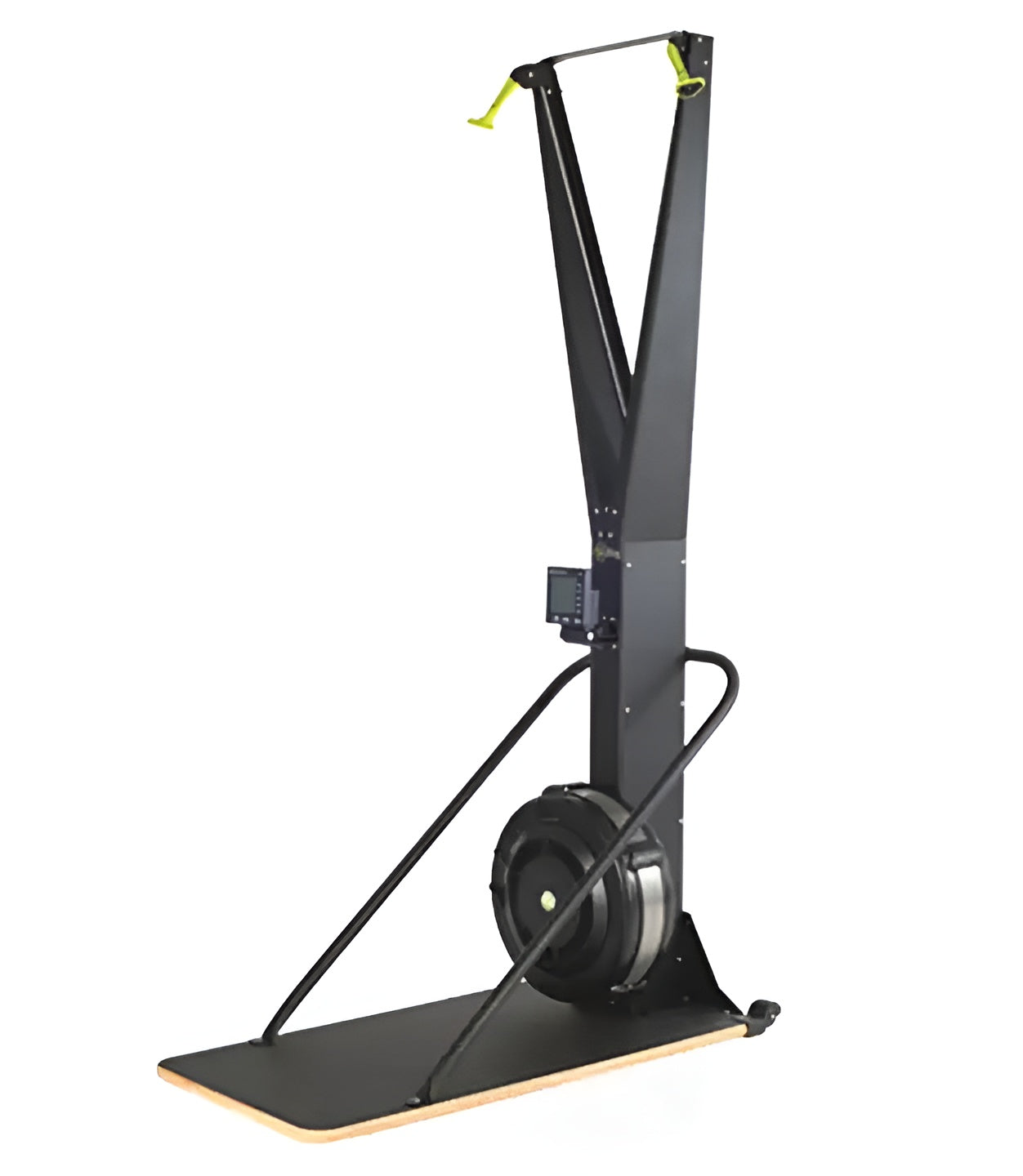 Vue latérale du ski erg compact avec système de tirage fluide et base stable