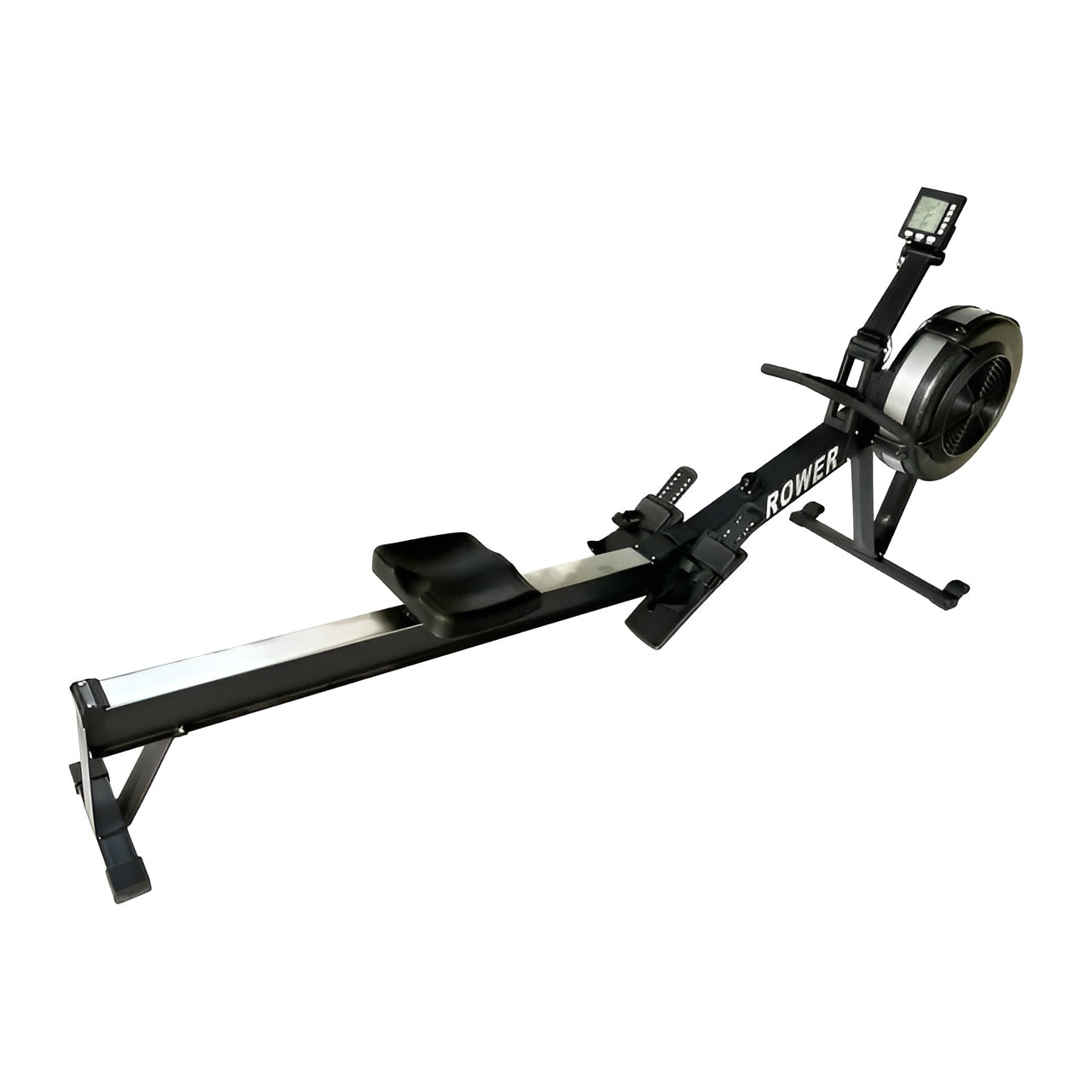 Rameur cardio à air avec structure robuste et rail long en aluminium