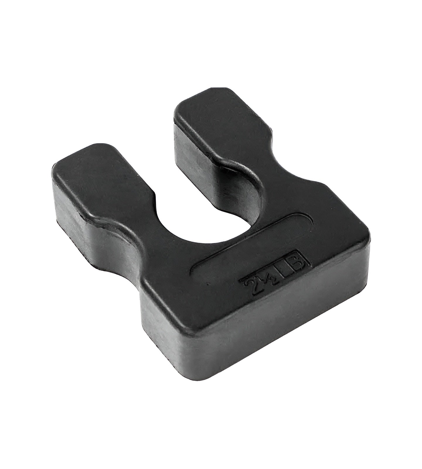 Poids additionnel de 2,5 lb HALT3R Fitness en acier noir, conçu pour s'insérer sur une pile de poids de machine à poulies.