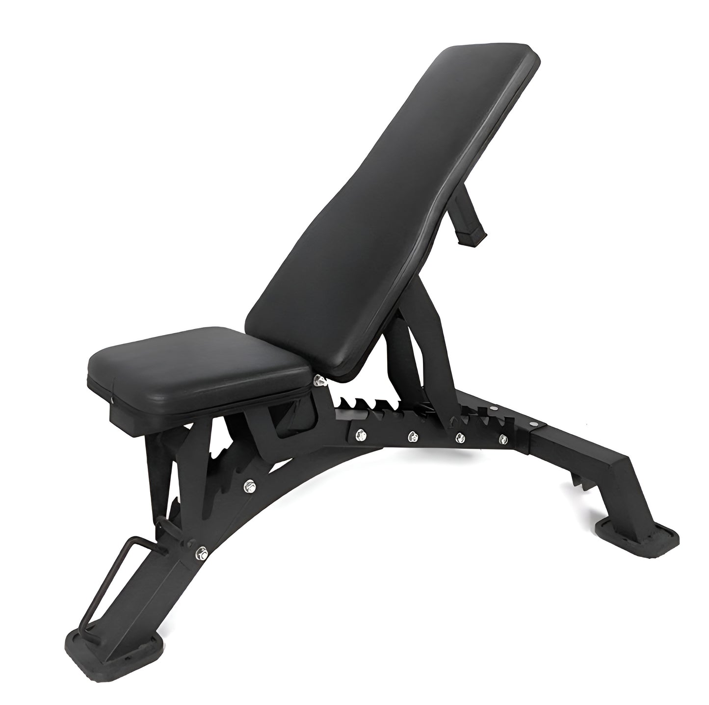 Banc Deluxe HD incliné, montrant la polyvalence des angles pour les exercices de musculation comme le développé incliné.