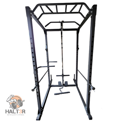 Cage à squat avec système à poulies vu de face.