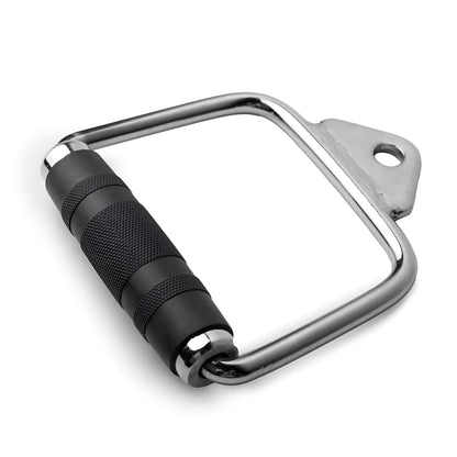 Poignée de tirage individuelle en acier chromé avec poignée rotative en caoutchouc noir pour machine à poulie.