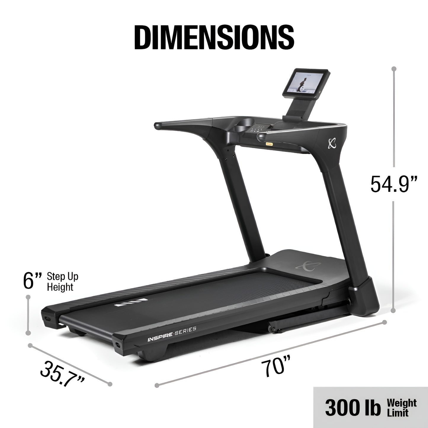 Tapis roulant avec inclinaison motorisée jusqu’à 12 % et moteur 3.0 HP