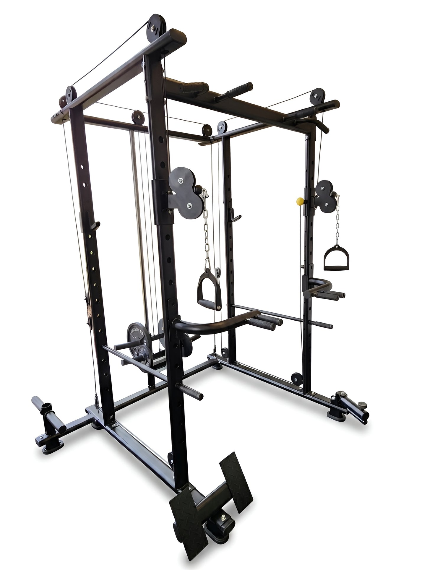 Construction en acier, polyvalente, peu encombrante, sûre et stable de la machine functional trainer X1.