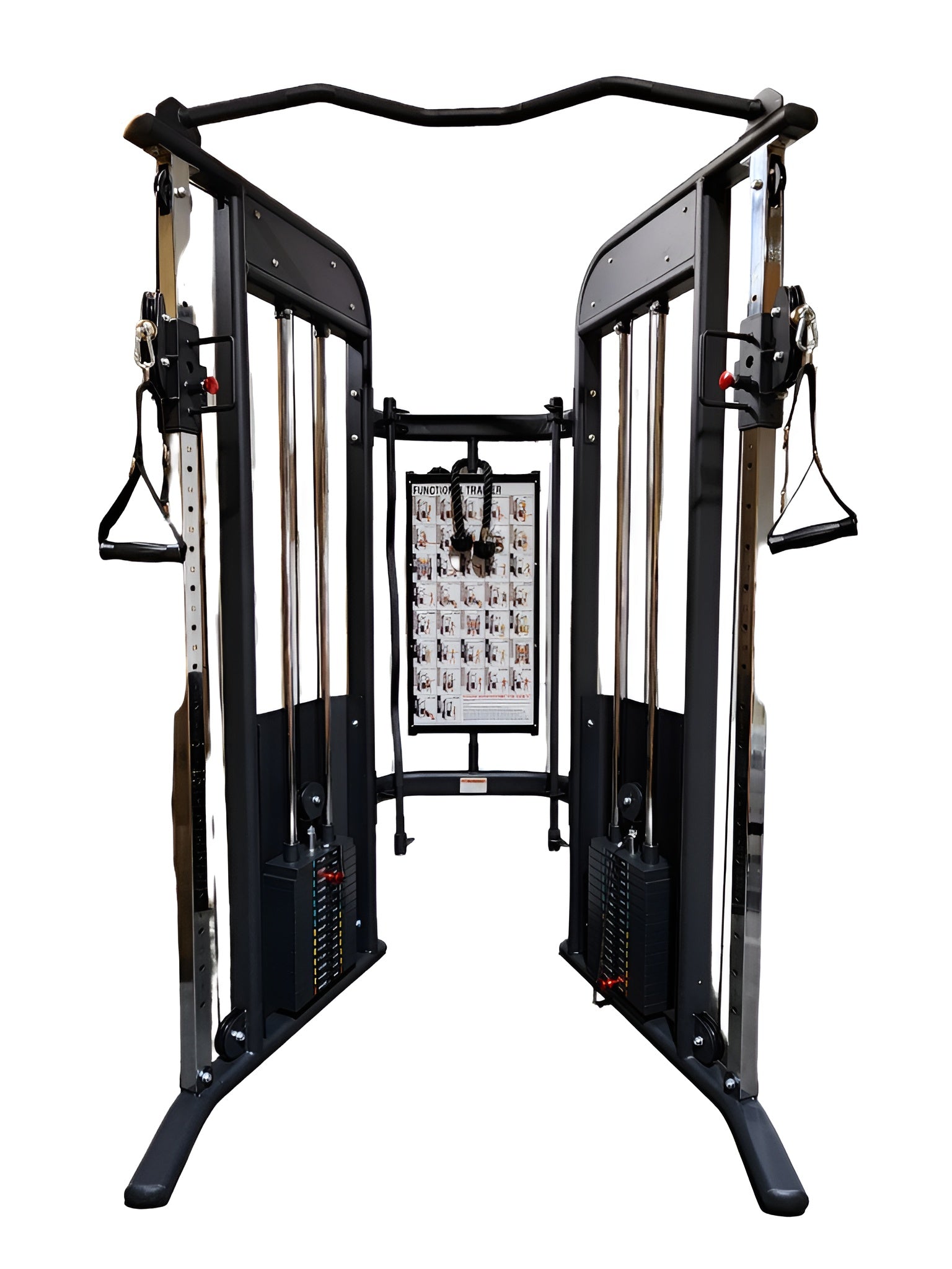 Functional Trainer VersaTOWER de chez HALT3R Détaillant Fitness, pris de face dans son ensemble. La photo démontre bien la qualité de finition impressionnante de cette machine. 