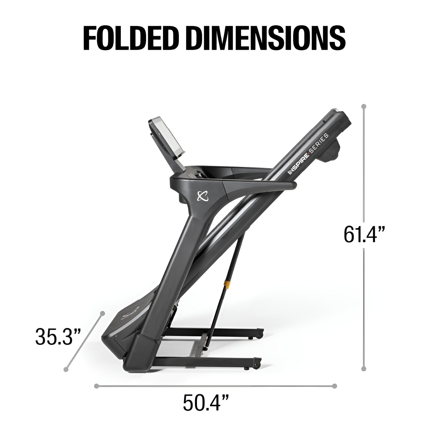 Vue latérale du tapis roulant Inspire T5s
