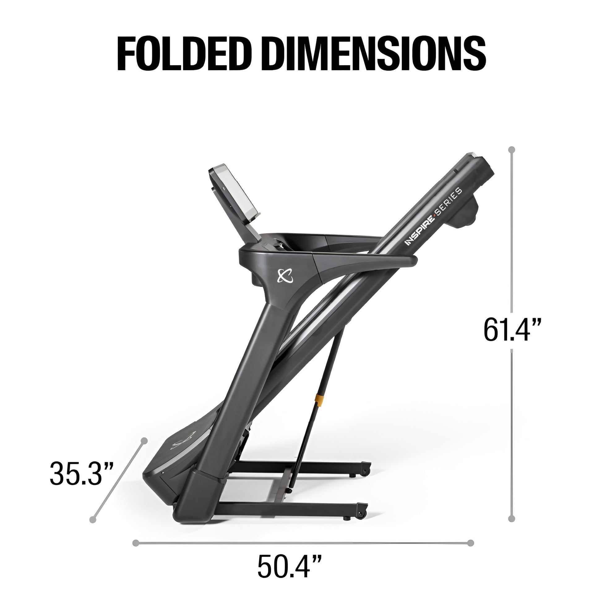Vue latérale du tapis roulant Inspire T5s