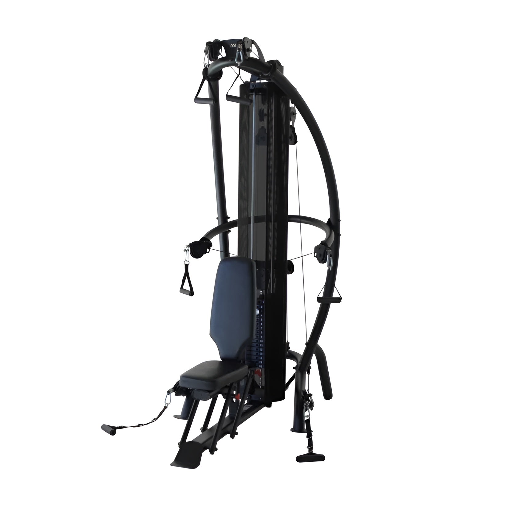 Station de musculation Inspire M1 montrant sa structure en acier robuste et son design ergonomique idéal pour les espaces restreints.