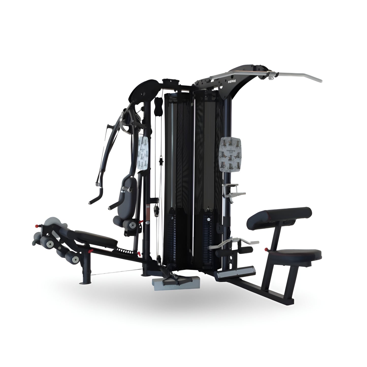 Multi-station de musculation Inspire M5 avec double colonne de poids, offrant deux postes d'entraînement simultanés.