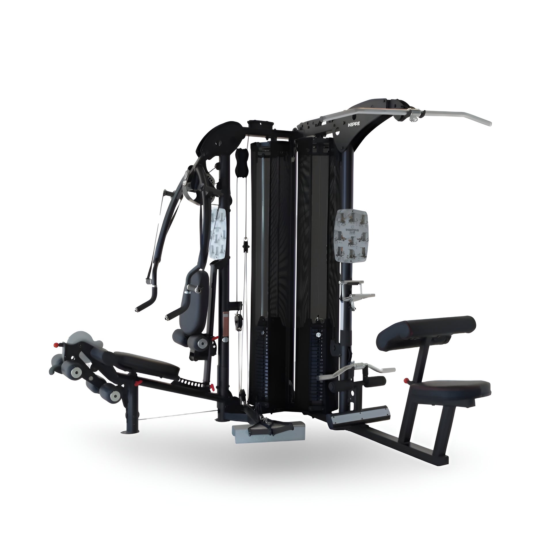 Multi-station de musculation Inspire M5 avec double colonne de poids, offrant deux postes d'entraînement simultanés.