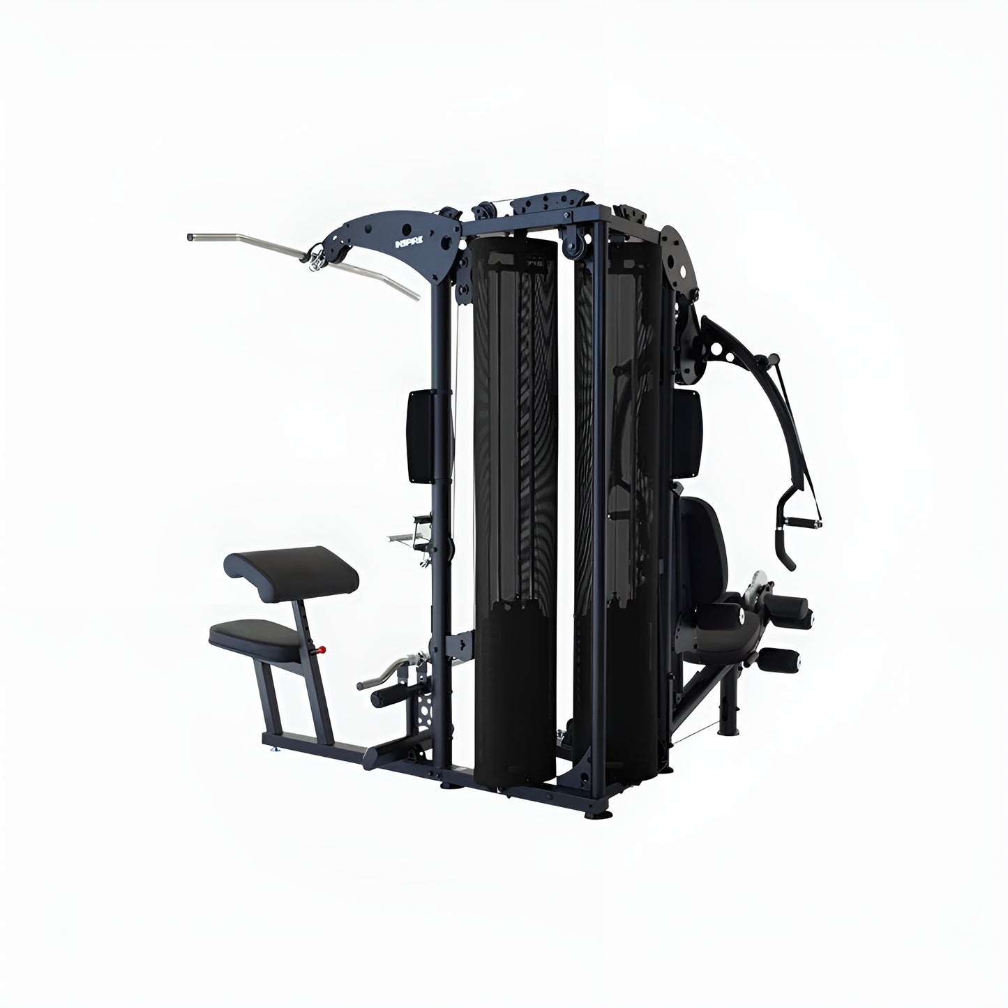 Design en "L" (L-shape) de la multi-station Inspire M5, optimisé pour s'intégrer parfaitement dans un coin de pièce.