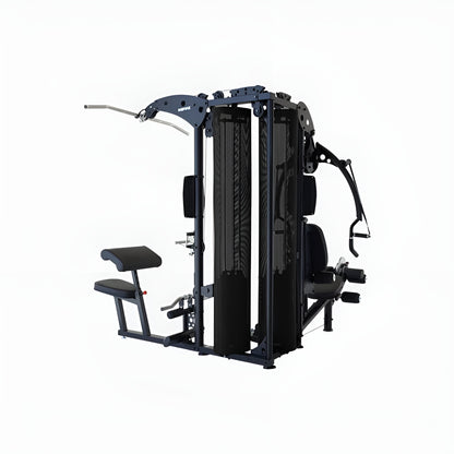 Design en "L" (L-shape) de la multi-station Inspire M5, optimisé pour s'intégrer parfaitement dans un coin de pièce.
