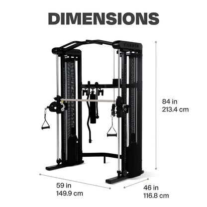 Schéma des dimensions du Inspire SF3 : hauteur de 84 po (213 cm), largeur de 59 po (150 cm) et profondeur de 46 po (117 cm).