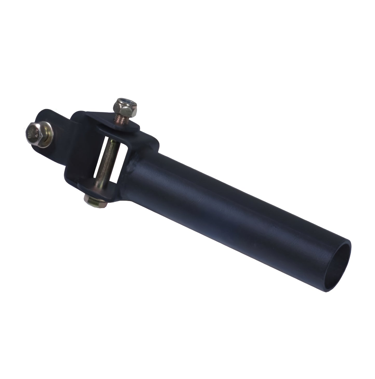 Accessoire landmine robuste fixé à une cage à squat 2x2, permettant la rotation fluide d’une barre olympique pour un entraînement fonctionnel complet.