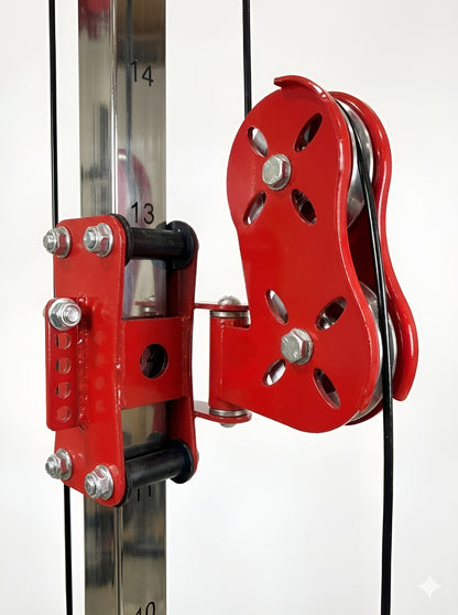 Poulies ajustables fluides en hauteur de la machine smith Pro-X.